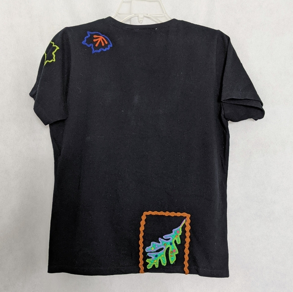 Fall Leaf Applique Autumn Tee Shirt - Picture 3 of 3